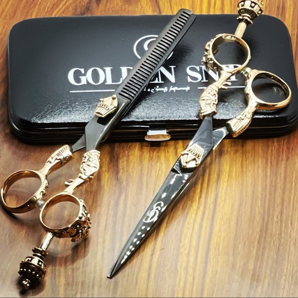 Barber Scissors Set Crown Handle Japanese Steel - Picture 3 of 6